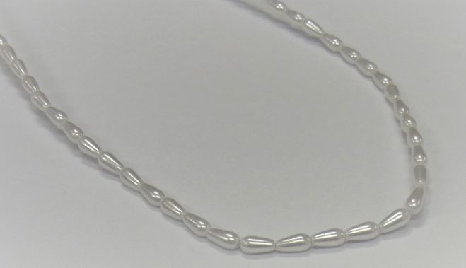 【 パール ツユ 白 3x6mm 76cm j4 】アクリル 日本製 変形 つゆ 雫 しずく 涙 ビ