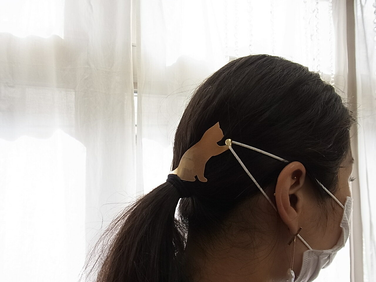 マスク用アクセサリー キャット 真鍮生地