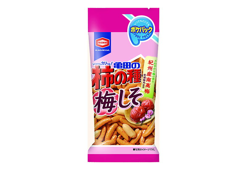 商品名：亀田の柿の種梅しそポケパック 内容量：53g×80袋（10袋×8B） JAN：4510656400414 賞味期限：180日
