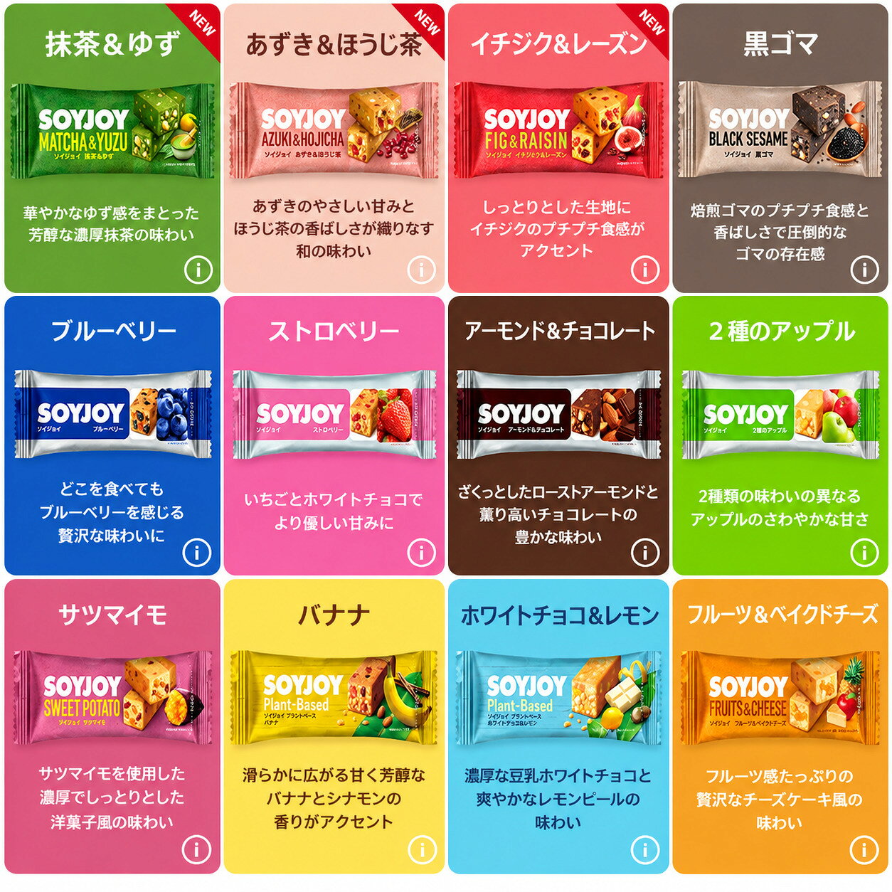 大塚薬品 SOYJOY ソイジョイ アソート 96本セット (全12種各1本　合計12本)×8ボール　2026.9.7～抹茶NEW beadsstore-10001037 Beadsストア サンプル画像3