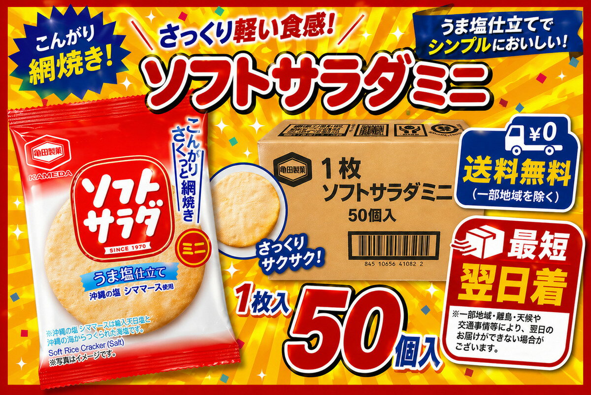 Rakuten - 亀田 小袋 ソフトサラダ 個包装 1枚入 50個 業務用　送料無料