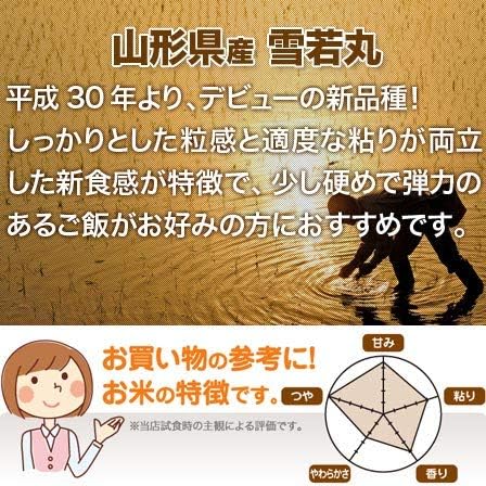 山形県産雪若丸精米2kg×5袋　（合計10kg）　令和7年度産