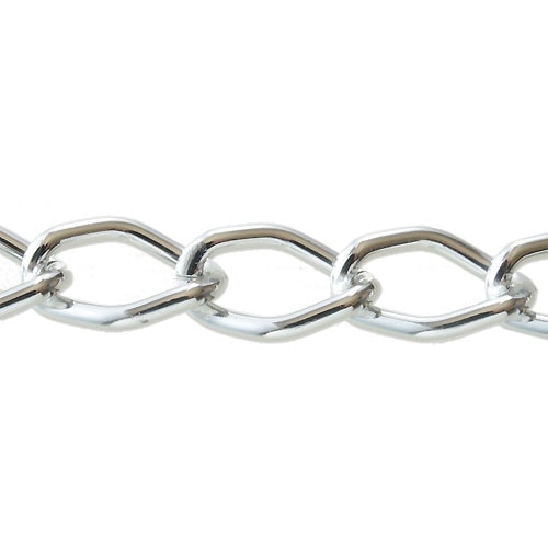 Rakuten - アルミチェーン シルバー　線径1.8コマ9x14mm　30cm　アクセサリーパーツ