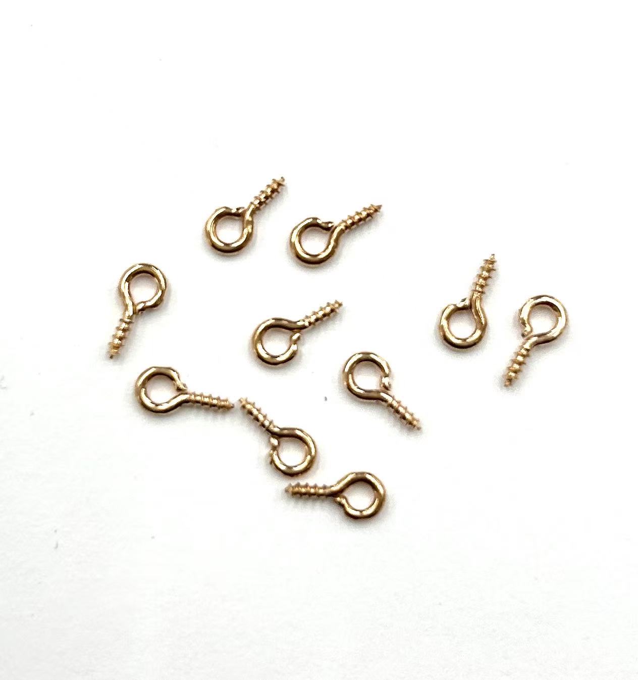 ヒートン ねじタイプ ゴールド　全長8mm輪φ3mm　10個　アクセサリーパーツ beadsx-sense-10009118 X-SENSE サンプル画像2