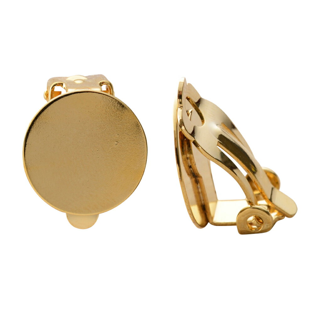 国産　イヤリング　蝶バネ　丸皿　ゴールド　アクセサリーパーツ