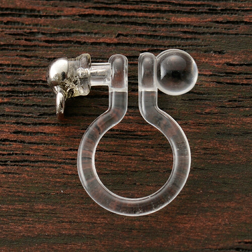 国産　ノンホールピアス　樹脂カン付　クリア　S　アクセサリーパーツ