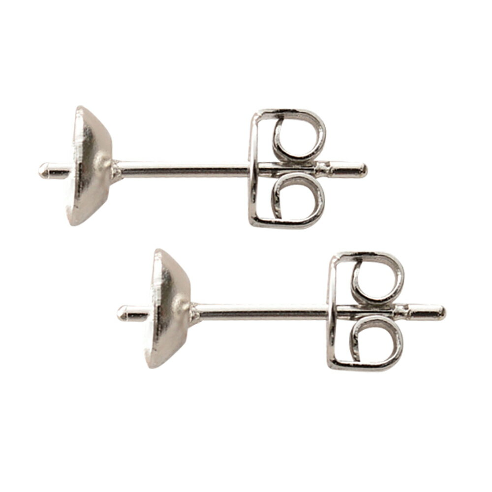 国産　ピアス芯立　ロジウムカラー