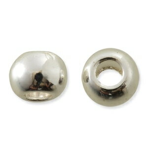 Rakuten - メタルビーズ シルバー色+E-coting　4.5×5.8mm（穴：2.5mm）　10個　アクセサリーパーツ