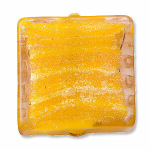 ヴェネチアン/キャンディー/クアドラト/イエロー　14mm　1個　アクセサリーパーツ