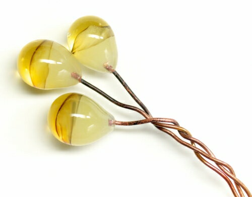 ヴェネチアンビーズ PISEILLO ピスティロ トパーズ×イエロー　約9×7mm ピン全長約6cm　1個　アクセサリーパーツ