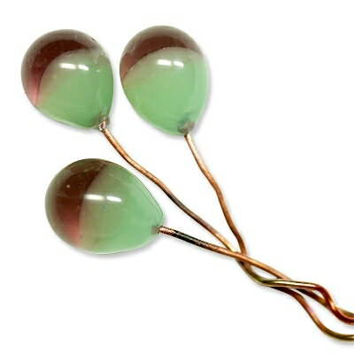 ヴェネチアンビーズ PISEILLO ピスティロ グリーン×アメジスト　約9×7mm ピン全長約6cm　1個　アクセサ..