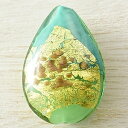 ヴェネチアン ドロップ グリーン 34×21mm 1個 アクセサリーパーツ