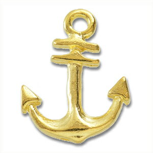 メタルチャーム アンカー ゴールド　15.8×12.6mm　2個　アクセサリーパーツ