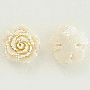 アクリルフラワー エレガントローズ ホワイト　18mm　1個　アクセサリーパーツ