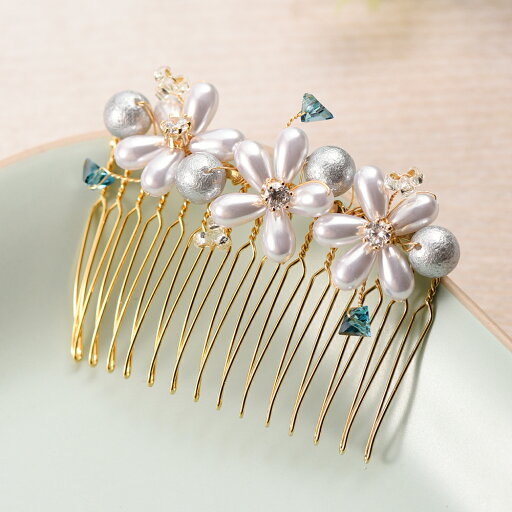 ツイストワイヤーキット「ジャスミンのコーム」【アクセサリーキット/ハンドメイド/手作り/手芸/ビーズ】 ツイストワイヤーキット「ジャスミンのコーム」【アクセサリーキット/ハンドメイド/手作り/手芸/ビーズ】