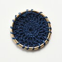 糸編みチャーム ラウンド小 ネイビー(22.5×22.5×1.5mm/2個入)