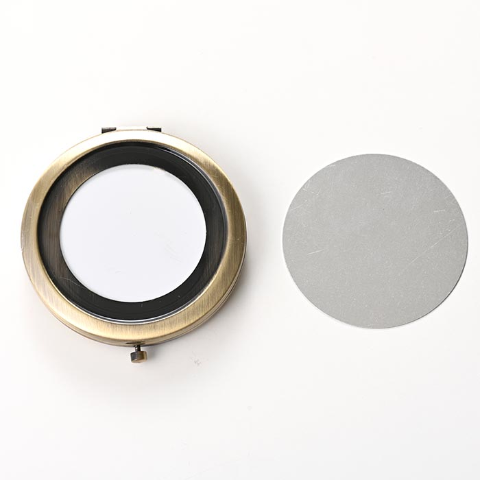 刺繍・レジンベース/コンパクトミラー丸型（フラット板） 金古美【手芸/DIY/ハンドメイド/ビーズ】【ビ..