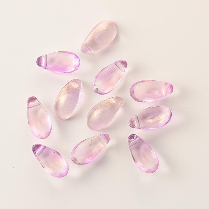 ガラスビーズ ペタル 12.5×6.5mm×3.5mm ライトアメジスト/10個【ハンドメイド・手作り・手芸・ハンドメ..