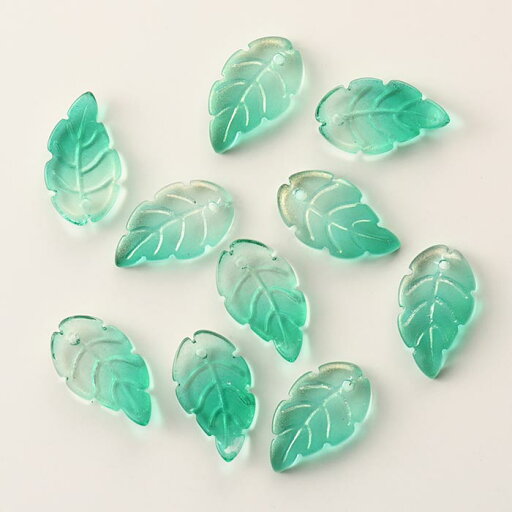 ガラスビーズ リーフ 18×10.5mm×3mm エメラルド/10個【ハンドメイド・手作り・手芸・ハンドメイドアクセサリー・DIY・かわいい・きれい】 ガラスビーズ リーフ 18×10.5mm×3mm エメラルド/10個【ハンドメイド・手作り・手芸・ハンドメイドアクセサリー・DIY・かわいい・きれい】