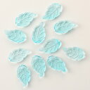 ガラスビーズ リーフ 18×10.5mm×3mm アクア/10個【ハンドメイド・手作り・手芸・ハンドメイドアクセサリー・DIY・かわいい・きれい】