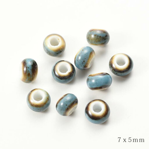陶器ビーズ 小 ブルー 約6-7×5mm/10個【ハンドメイド・手作り・手芸・ハンドメイドアクセサリー・DIY・アジアン・マクラメ・くみひも】 陶器ビーズ 小 ブルー 約6-7×5mm/10個【ハンドメイド・手作り・手芸・ハンドメイドアクセサリー・DIY・アジアン・マクラメ・くみひも】