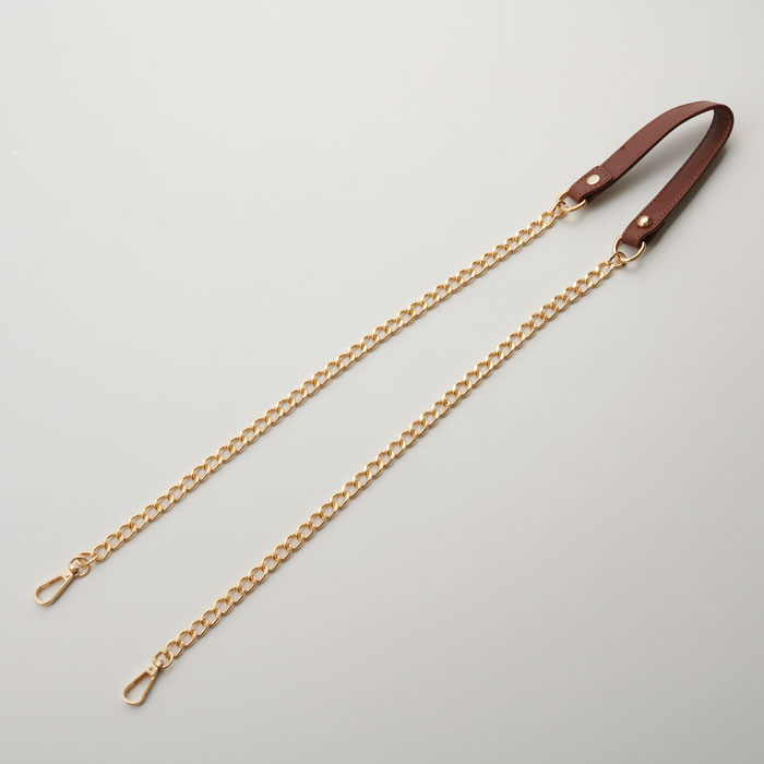 バッグショルダー ブラウン×ゴールド（全長110cm）【ハワイアンコード/バッグ持ち手】【手作り・ハンド..