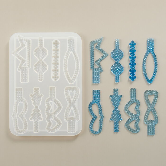 シリコンモールド/ヘア金具用プレート　8種【ハンドメイド/手作り/手芸/ハンドメイドアクセサリー/レジ..