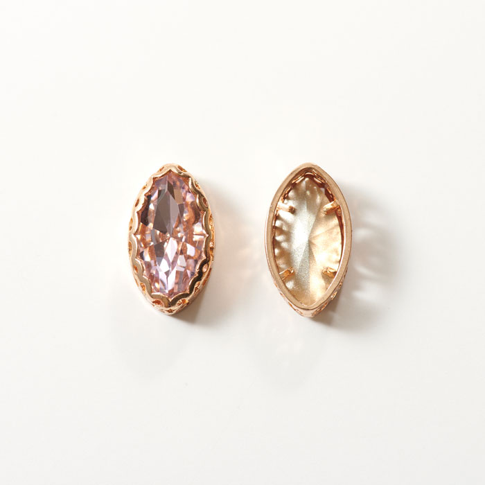 【B級品特価】【在庫限り】ビジューパーツ　マーキス　ライトローズ　10×20mm