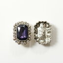 【B級品特価】【在庫限り】ビジューパーツ/ボタン レクタングル タンザナイト 17.5×22mm