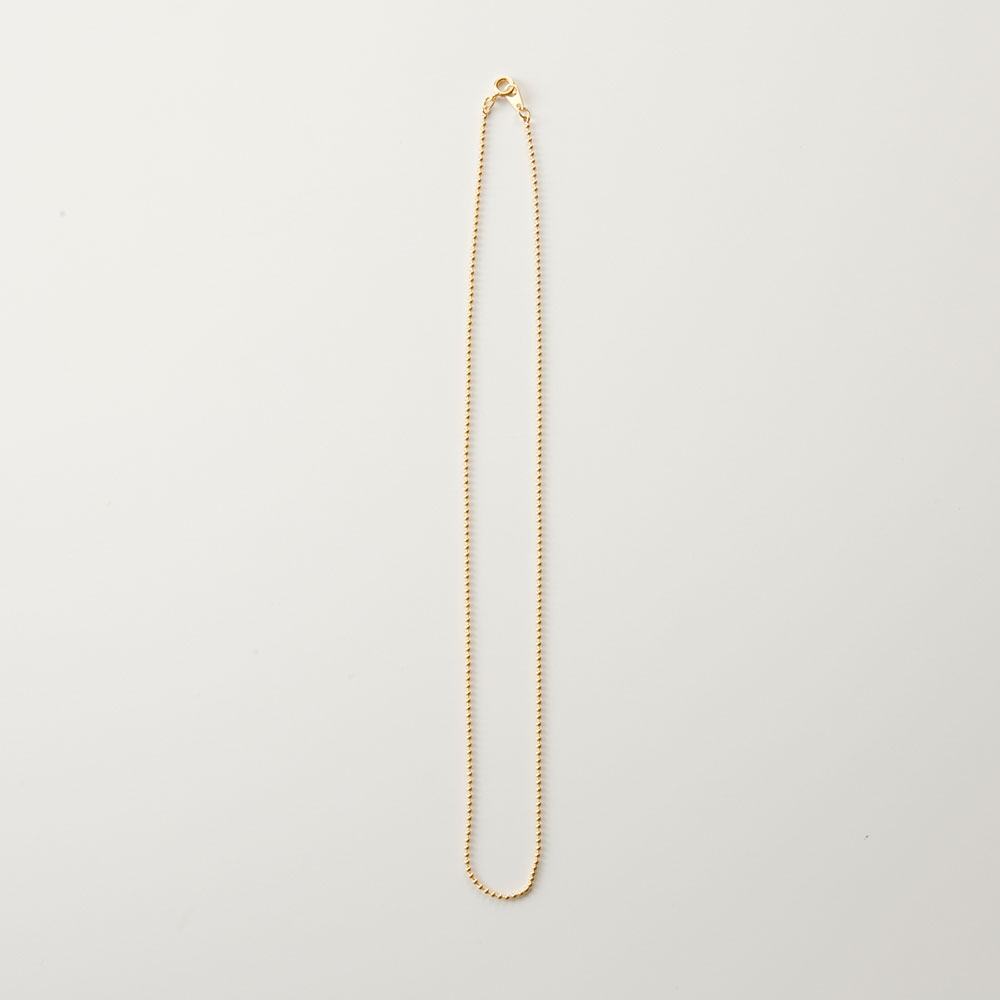 ネックレス・ペンダントチェーン（金具付） ボールチェーン 1.5mm ヒキワ・板ダルマ 45cm G　【基礎金..