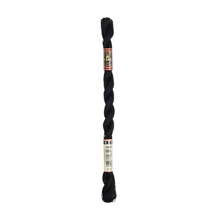 コットンパール糸 黒 コンパクトサイズ 長さ25m