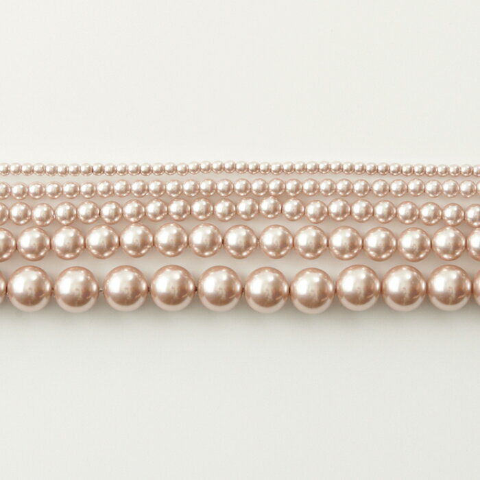 日本製樹脂パール 6mm ベージュ【国産/アクリルパール/パールビーズ/真珠ビーズ】【アクセサリーパーツ..