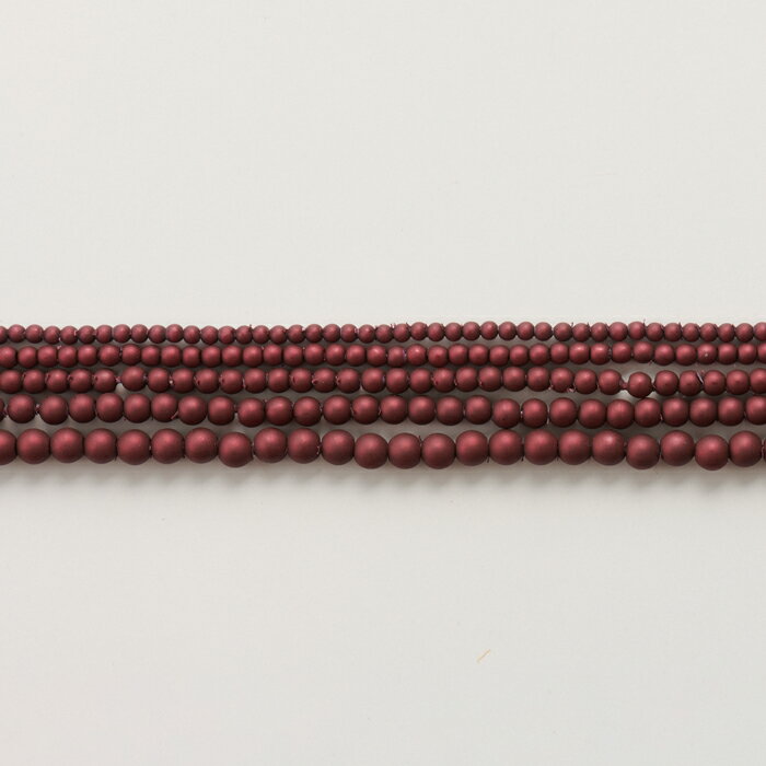 日本製樹脂パール 2mm マットレッドベリー【国産/アクリルパール/パールビーズ/真珠ビーズ】【アクセサ..