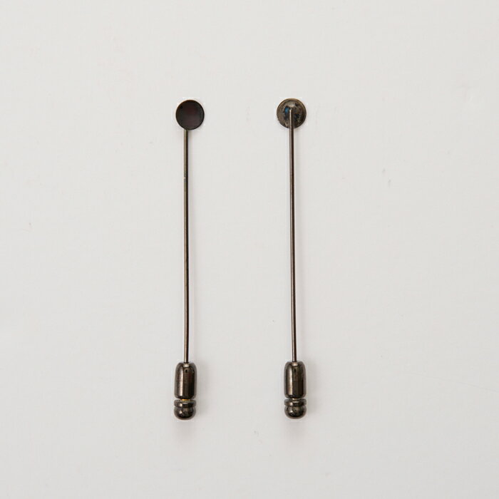 基礎金具/ハットピン　板・キャッチ付き　ブラック【ハンドメイド・手作り・手芸・ハンドメイドアクセサリー・DIY】