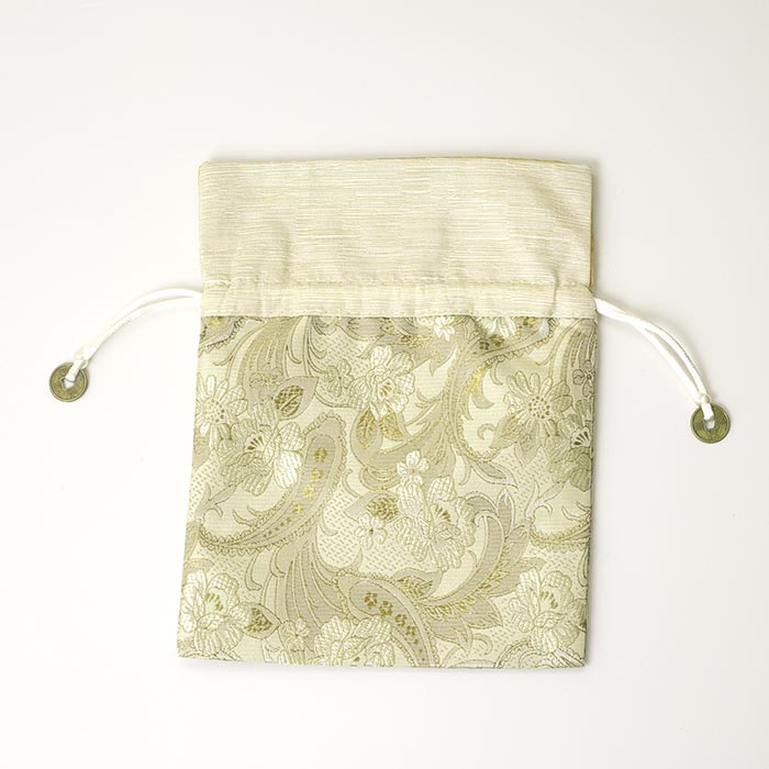 【数量限定】巾着ポーチ/シノワズリ ベージュ【ギフト用品/ミニポーチ/アクセサリーポーチ】