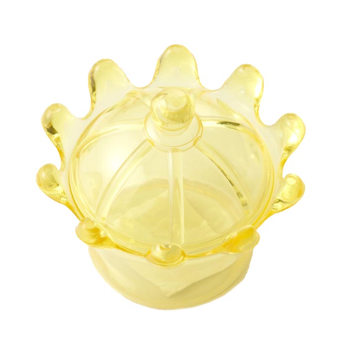 クリアケース クラウン/イエロー 【ビーズ/ハンドメイド/手芸/手作り/ディスプレイ/小物入れ/ビーズケース/ギフトボックス/プレゼント/ラッピング】