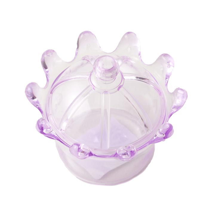 クリアケース クラウン/パープル【ビーズ/ハンドメイド/手芸/手作り/ディスプレイ/小物入れ/ビーズケース/ギフトボックス/プレゼント/ラッピング】