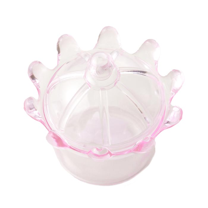 クリアケース クラウン/ピンク【ビーズ/ハンドメイド/手芸/手作り/ディスプレイ/小物入れ/ビーズケース/ギフトボックス/プレゼント/ラッピング】