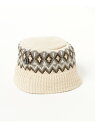 【SALE/40%OFF】ジャカードニット バケット ハット BEAMS ビームス アウトレット 帽子 ハット ネイビー ブラック ホワイト【RBA_E】[Ra...