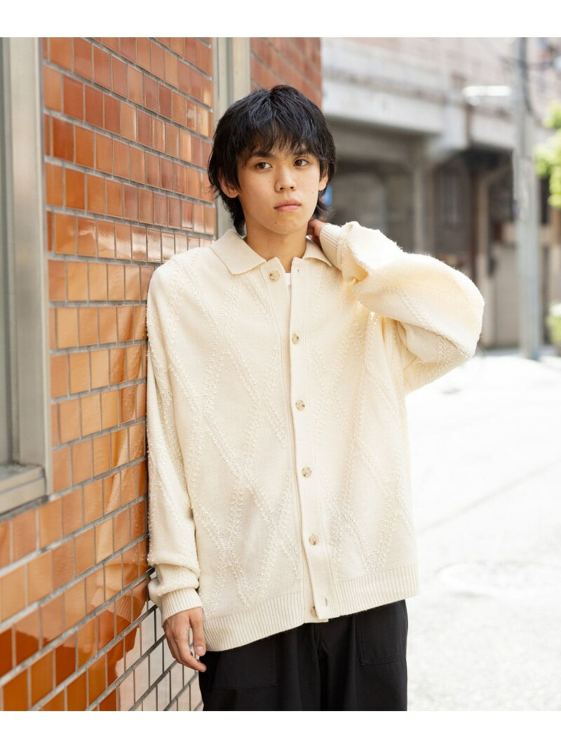 【SALE／50%OFF】襟付き ニット カーディガン BEAMS HEART MEN ビームス アウトレット トップス カーデ..