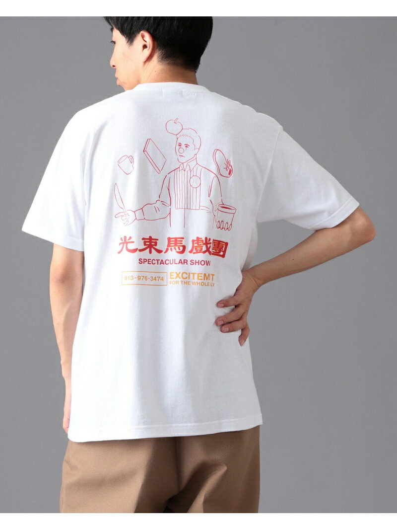 【SALE／70 OFF】BEAMS / Juggling Tシャツ BEAMS MEN ビームス アウトレット トップス カットソー Tシャツ ホワイト グリーン【RBA_E】 Rakuten Fashion
