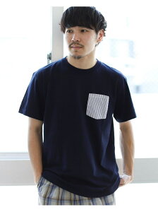 SALE50%OFFBEAMS T / Check Pocket Tee BEAMS T ӡॹ ȥå ȥåץ åȥT ͥӡ ۥ磻 ֥åRBA_E[Rakuten Fashion]