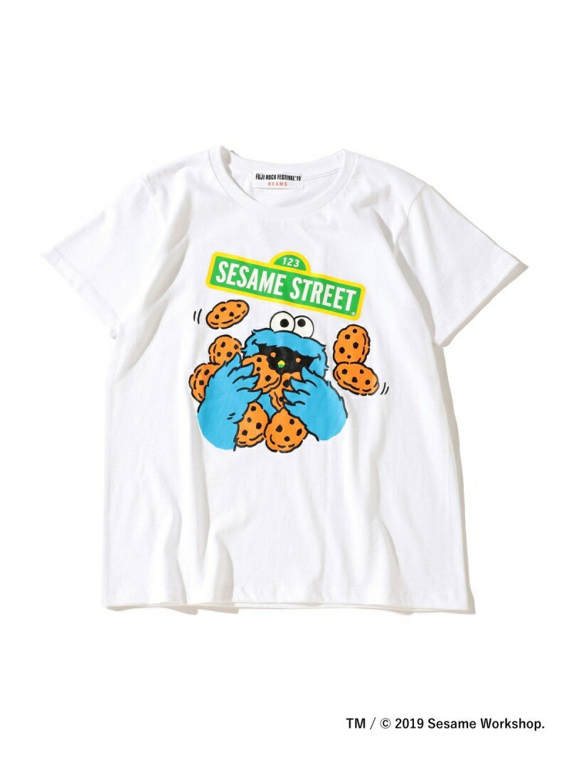 【SALE／50%OFF】FUJI ROCK FESTIVAL'19 * Ray BEAMS / SESAME STREET クッキーモンスター Tシャツ Ray BEAMS ビームス アウトレット トップス カットソー・Tシャツ ホワイト【RBA_E】[Rakuten Fashion]