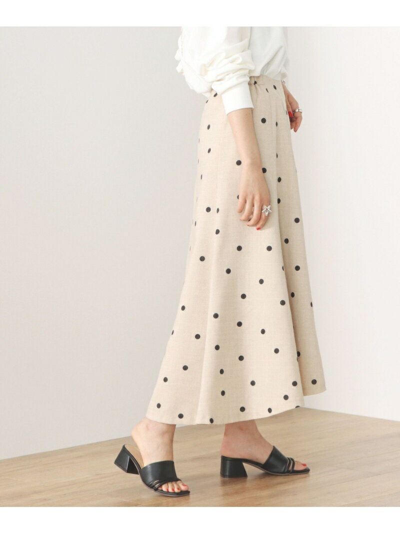 【SALE／70%OFF】BEAMS HEART / ドット切替 フレアスカート BEAMS HEART ビームス アウトレット スカート ロング・マキシスカート ベージュ グレー ブラウン【RBA_E】[Rakuten Fashion]のサムネイル