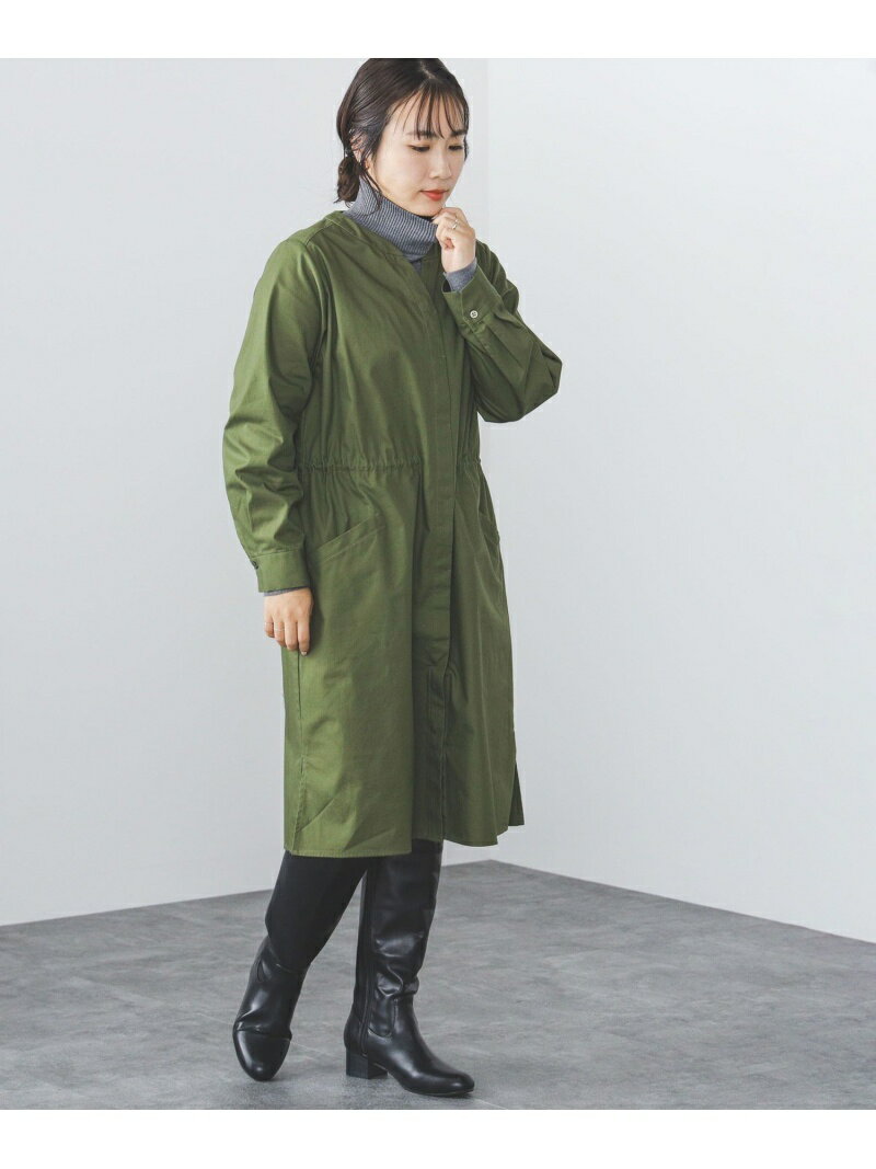 【SALE／70%OFF】BEAMS HEART / ノーカラー ドロスト ワンピース BEAMS HEART ビームス アウトレット ワンピース・ドレス その他のワンピース・ドレス ネイビー ホワイト ベージュ カーキグリーン【RBA_E】[Rakuten Fashion]のサムネイル