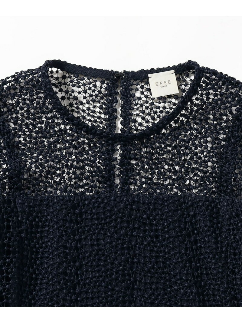 【SALE／60%OFF】ドロップレース ブラウス EFFE BEAMS ビームス アウトレット トップス シャツ・ブラウス ネイビー【RBA_E】【送料無料】[Rakuten Fashion]