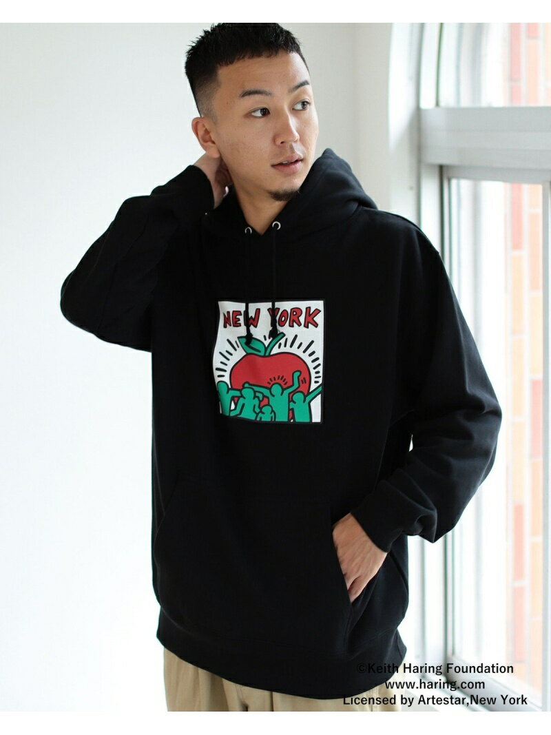 BEAMS T / KEITH HARING パーカ BEAMS T ビームス アウトレット トップス スウェット・トレーナー ブラック カーキ