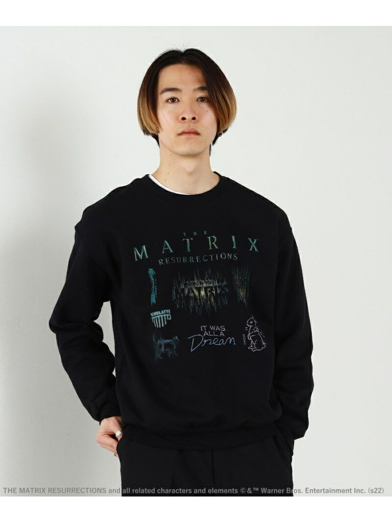 ビームス トレーナー メンズ 【SALE／70%OFF】BEAMS x THE MATRIX RESURRECTIONS / 別注 クルーネック スウェット BEAMS T ビームス アウトレット トップス スウェット・トレーナー ブラック【RBA_E】[Rakuten Fashion]