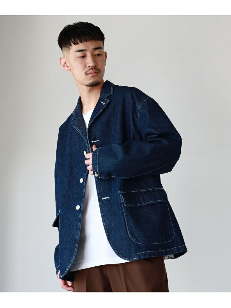 ビームス テーラードジャケット メンズ 【SALE／60%OFF】BEAMS / デニム イージー ジャケット BEAMS MEN ビームス アウトレット ジャケット・アウター テーラードジャケット・ブレザー ブルー ホワイト【RBA_E】【送料無料】[Rakuten Fashion]