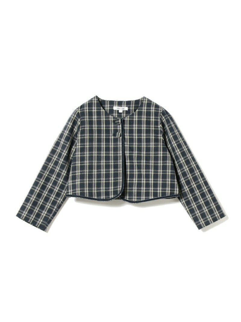 B:MING by BEAMS / CEREMONY TR チェック ボレロ(100~130cm) B:MING by BEAMS ビームス アウトレット ジャケット・アウター テーラードジャケット・ブレザー ネイビー グリーン